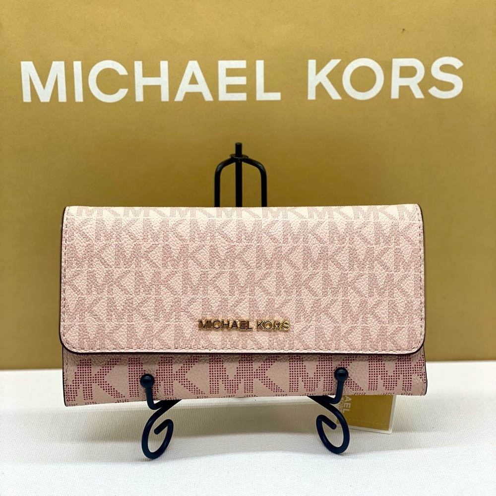 Michael Kors Jet Set Large Signature Logo TriFold Wallet - Picture 4 of 10